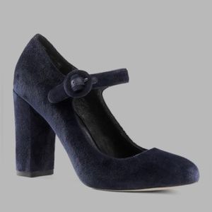 Mary Jane pumps heels leather velvet 7